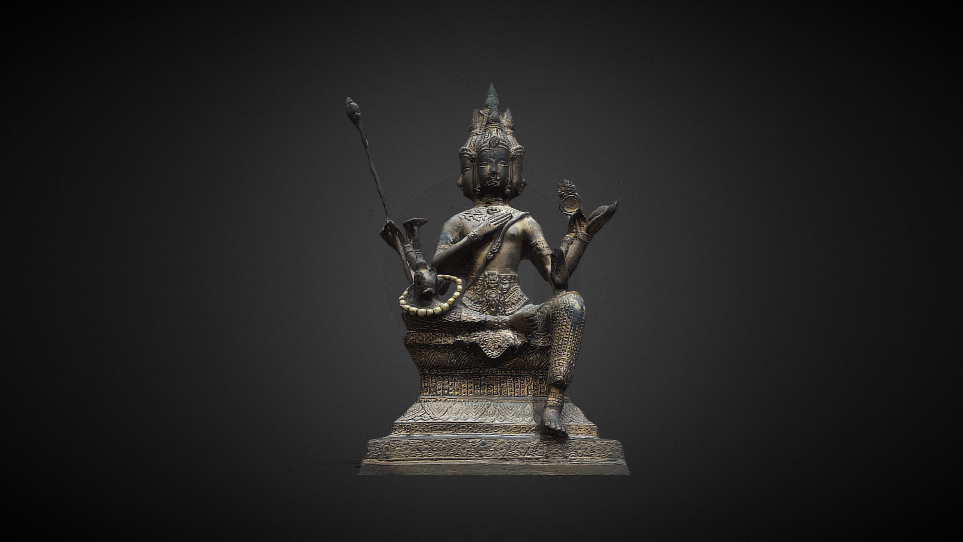 Brahma statue Low-poly 3D model_13