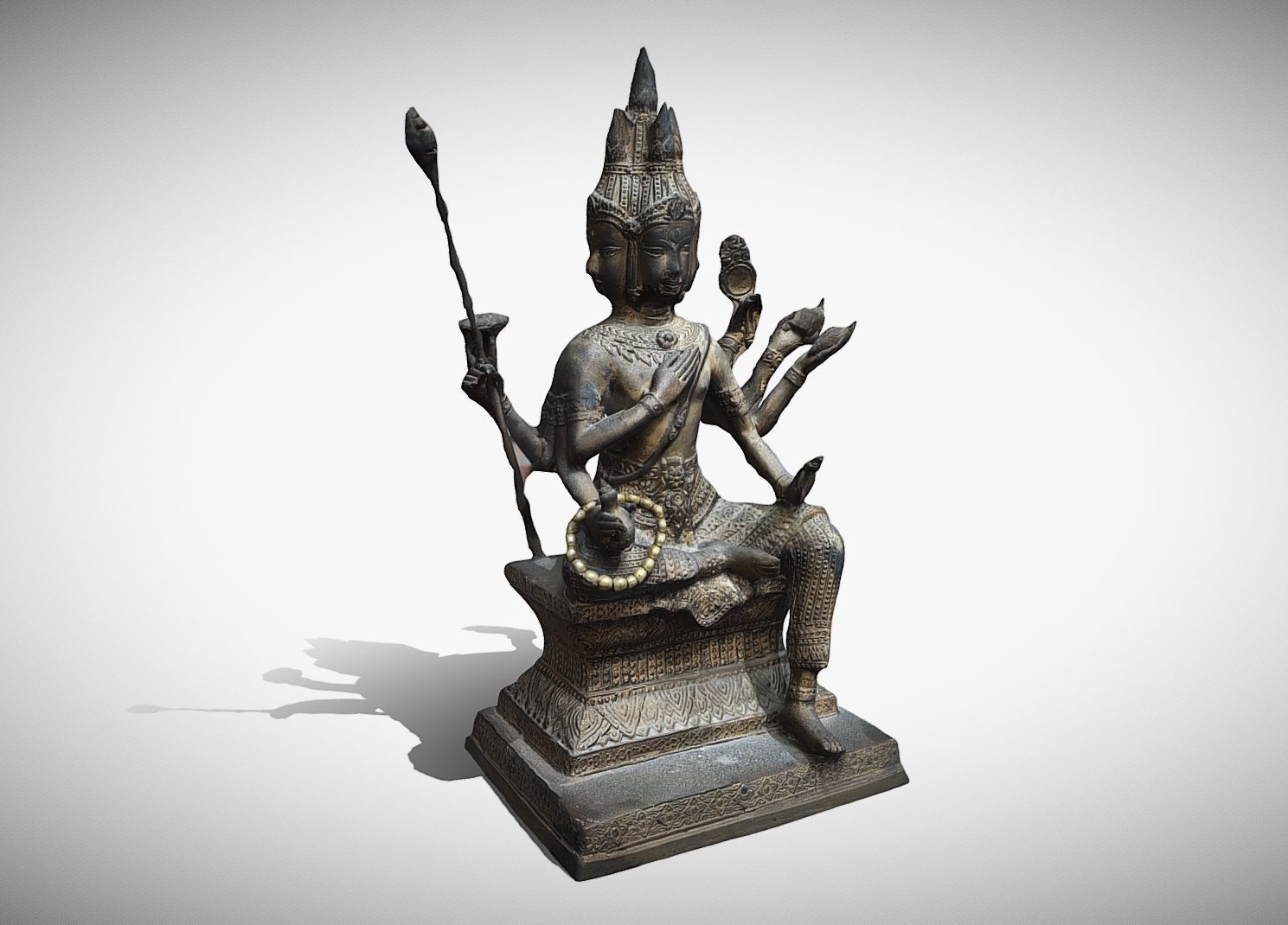 Brahma statue Low-poly 3D model_2