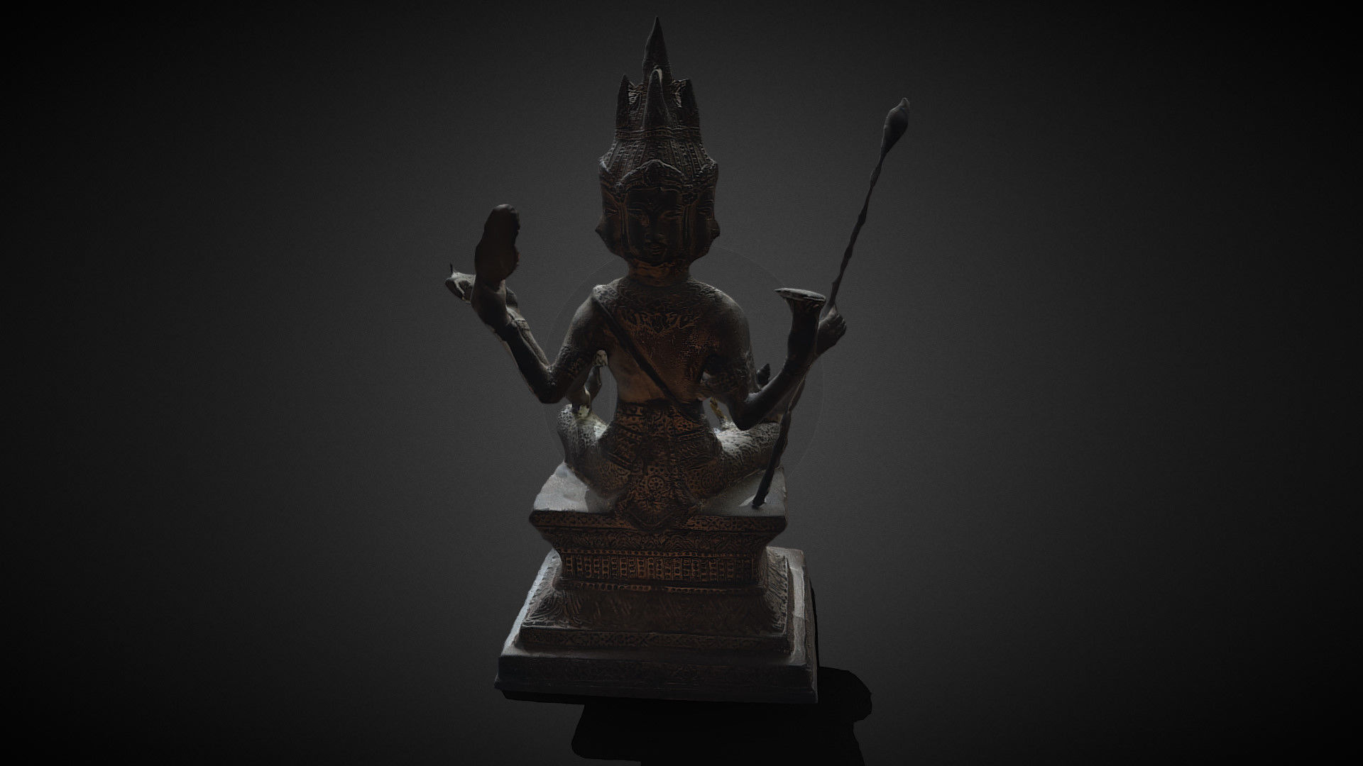 Brahma statue Low-poly 3D model_4