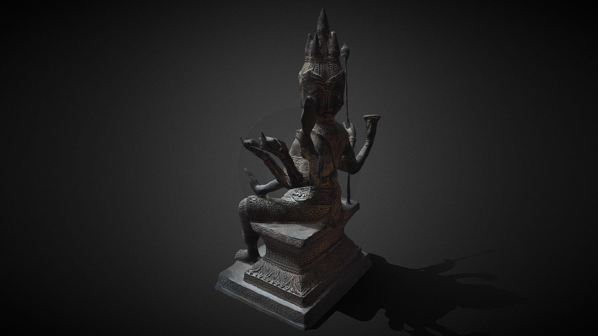 Brahma statue Low-poly 3D model_7