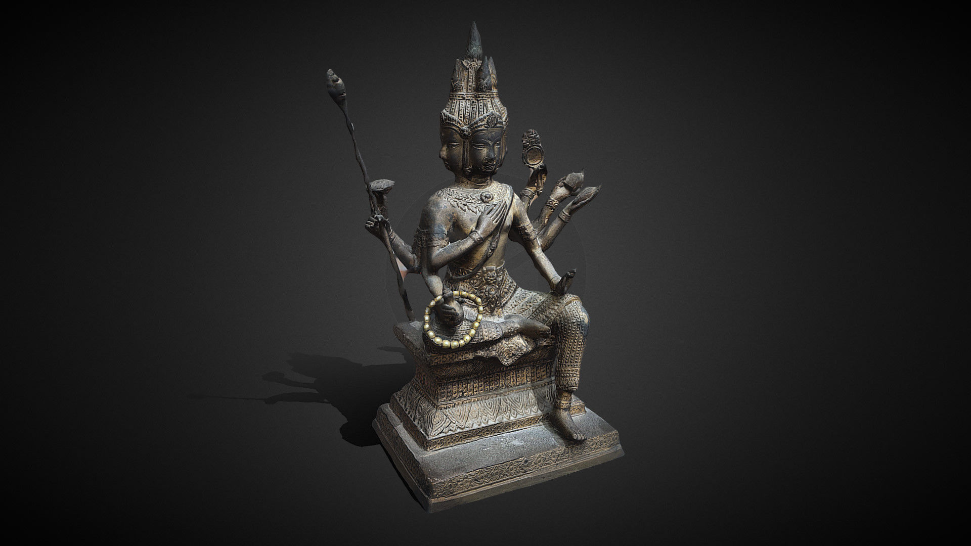 Brahma statue Low-poly 3D model_25