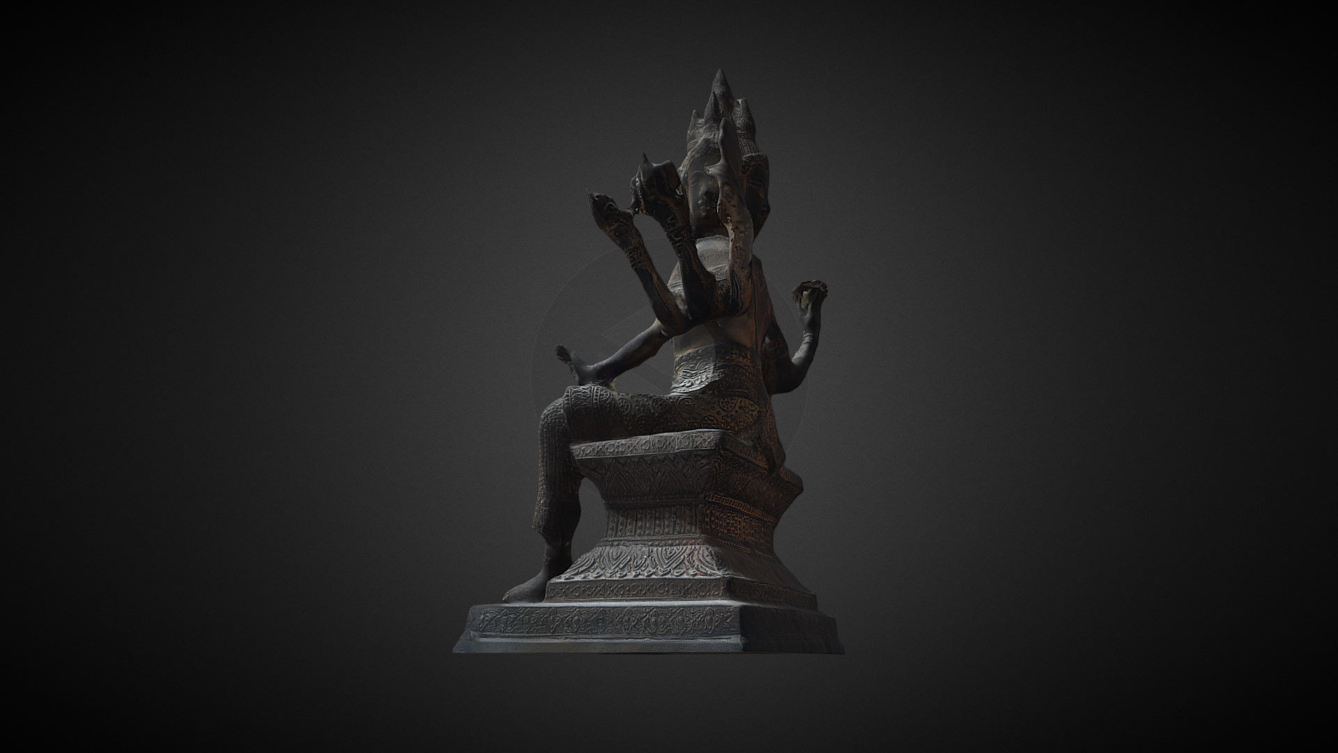 Brahma statue Low-poly 3D model_26
