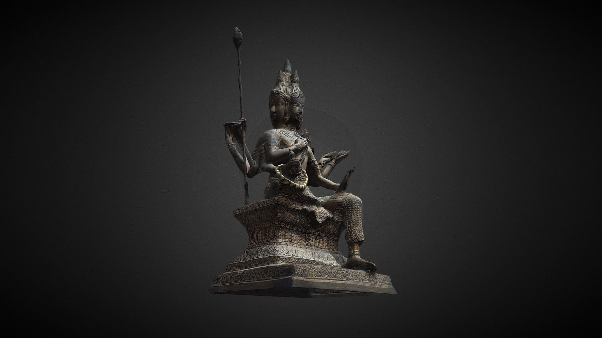 Brahma statue Low-poly 3D model_17