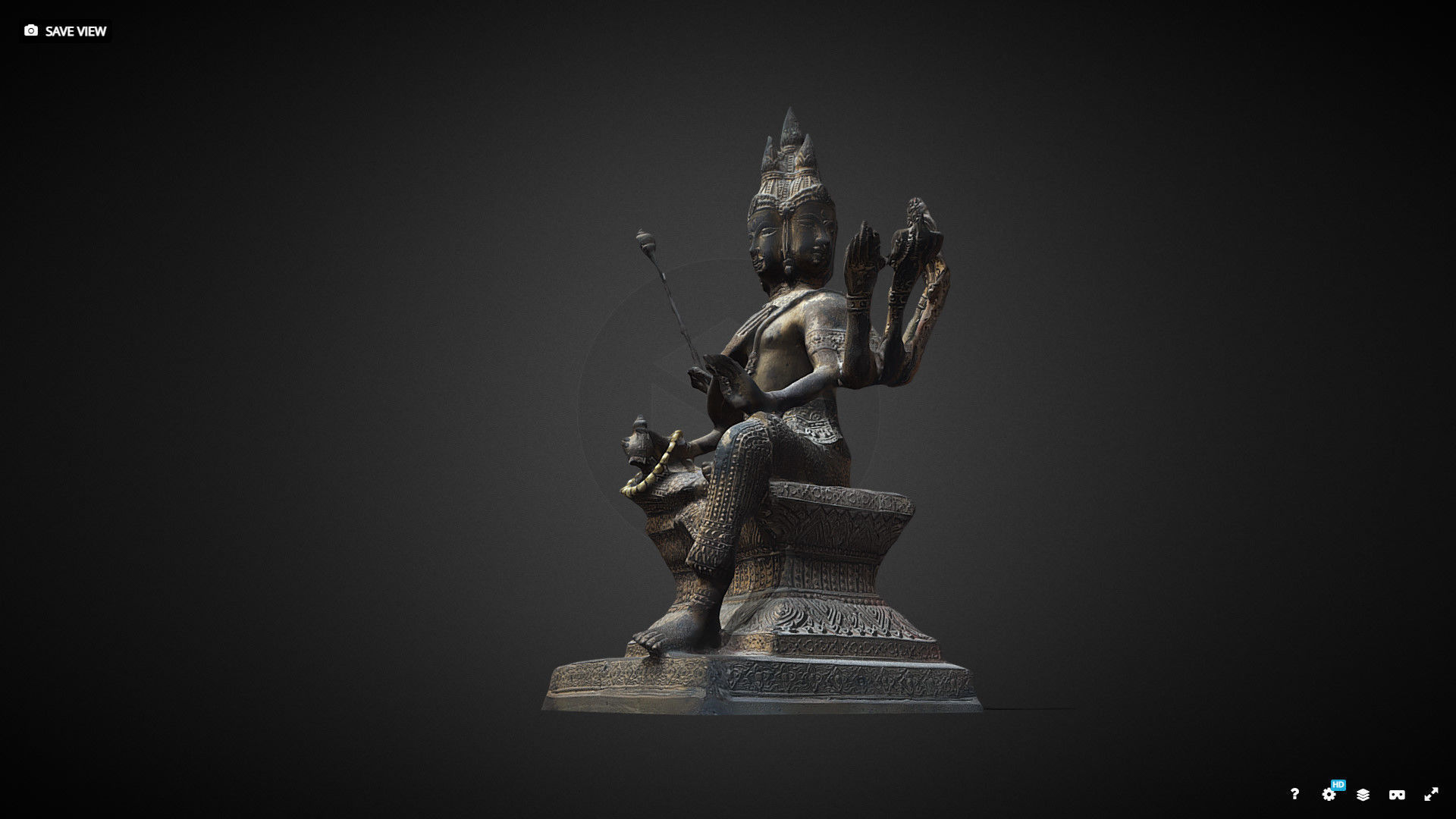 Brahma statue Low-poly 3D model_10
