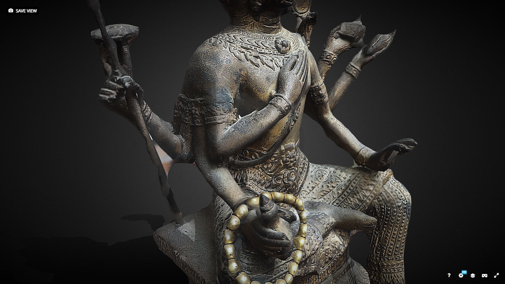 Brahma statue Low-poly 3D model_40