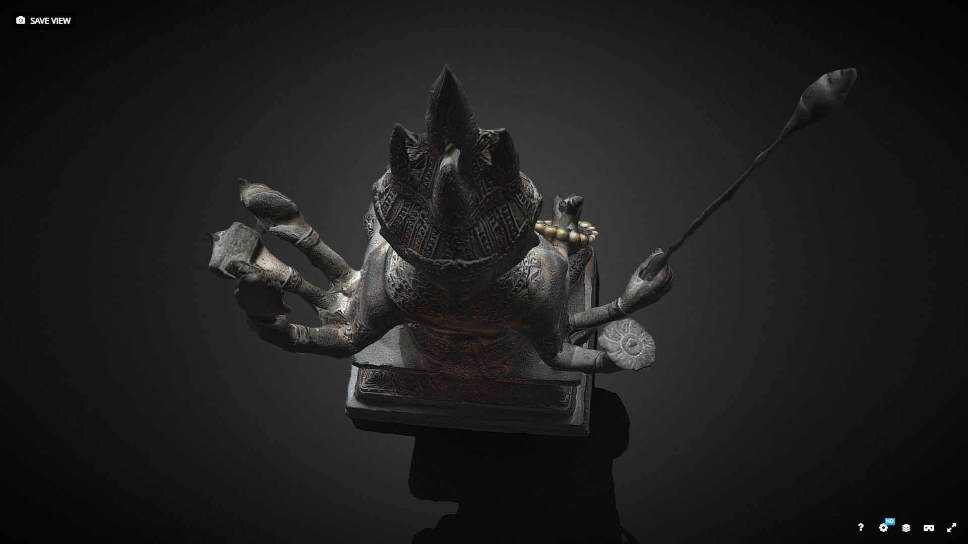 Brahma statue Low-poly 3D model_46