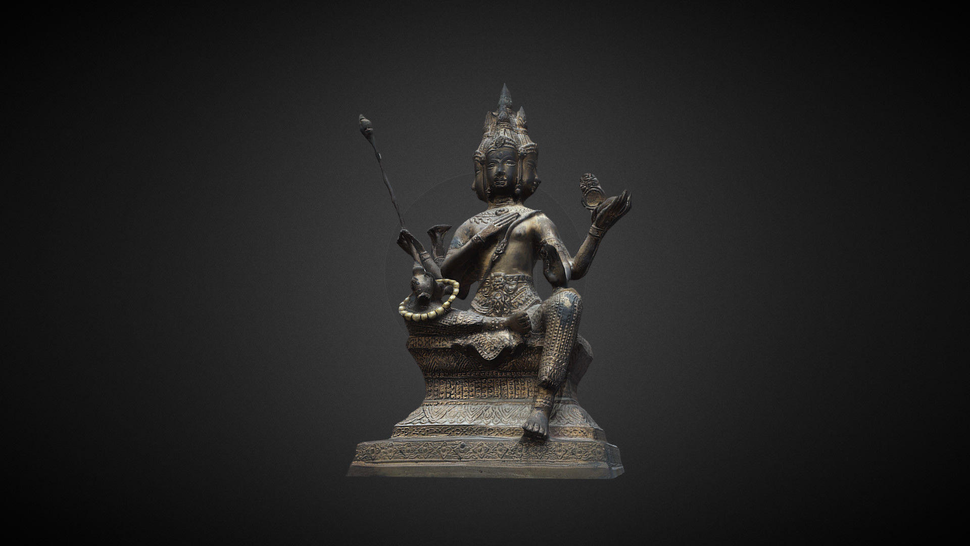 Brahma statue Low-poly 3D model_12