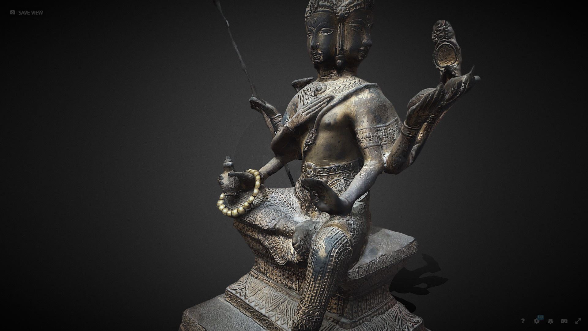 Brahma statue Low-poly 3D model_37