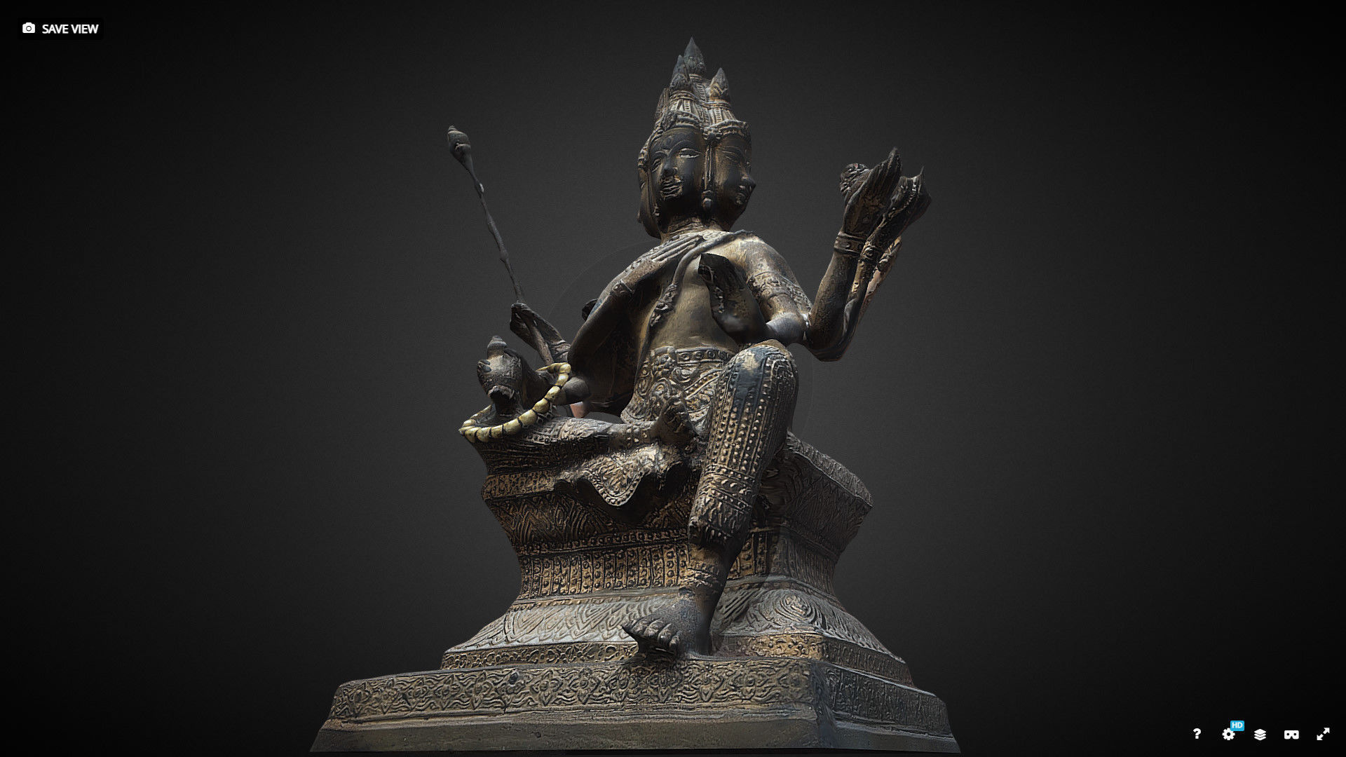 Brahma statue Low-poly 3D model_41