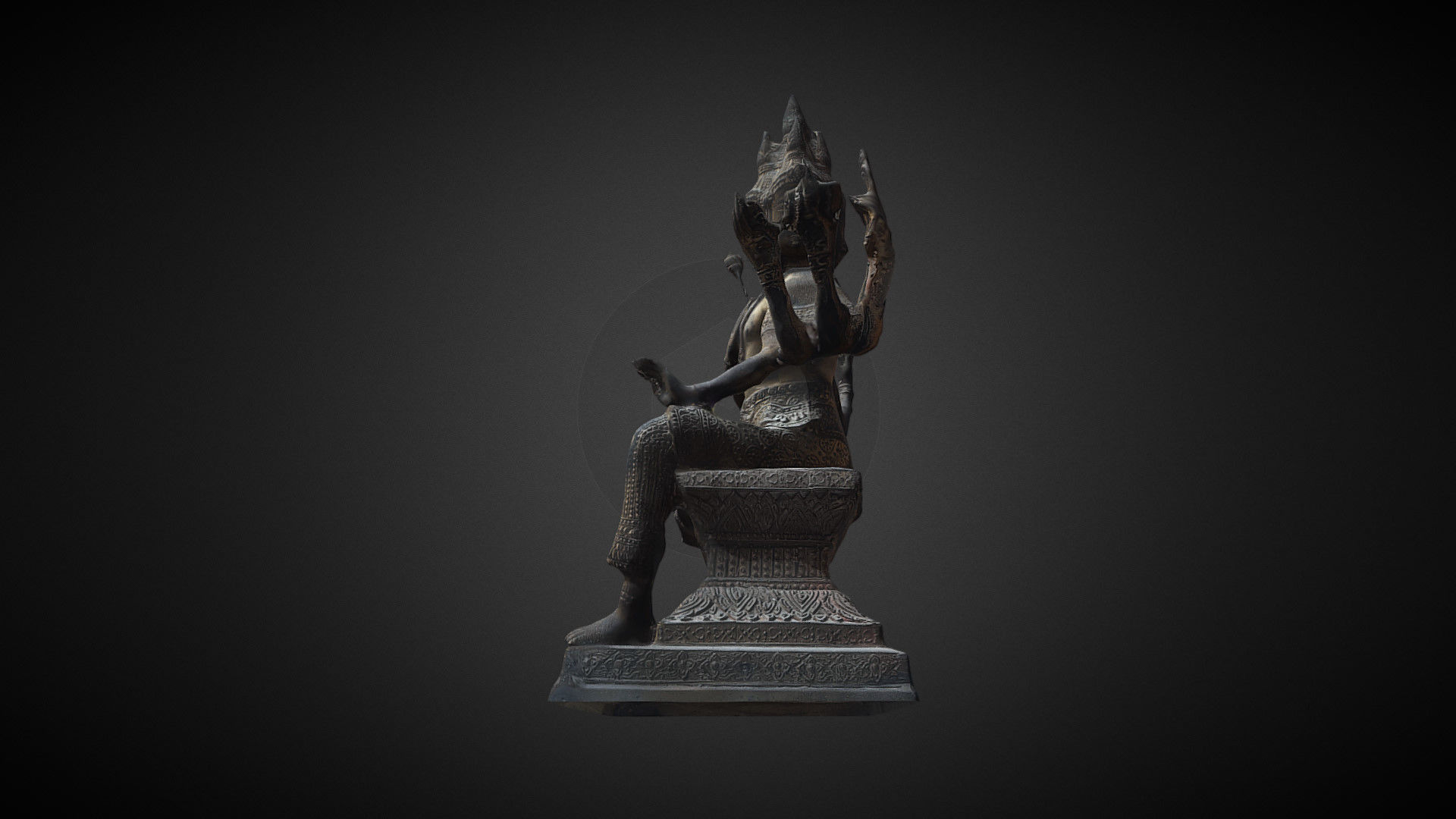 Brahma statue Low-poly 3D model_27
