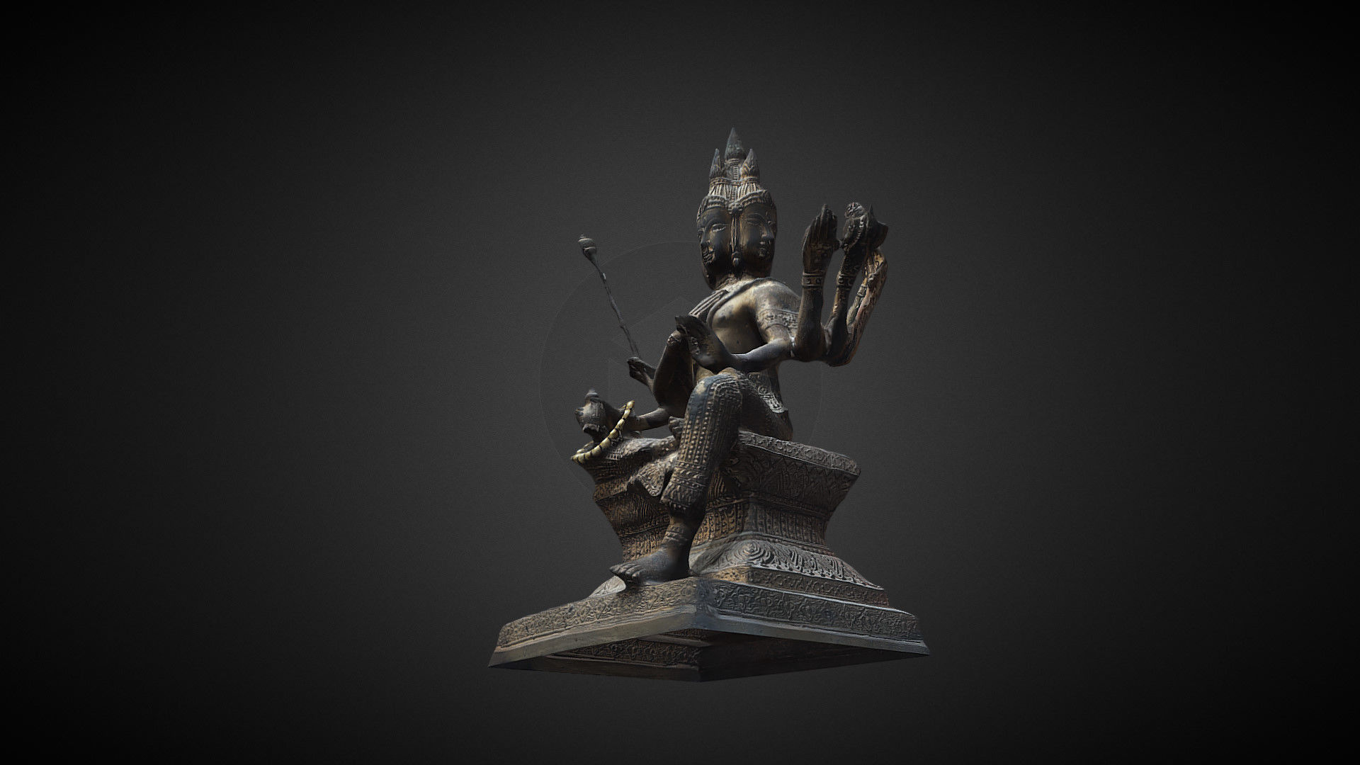 Brahma statue Low-poly 3D model_29