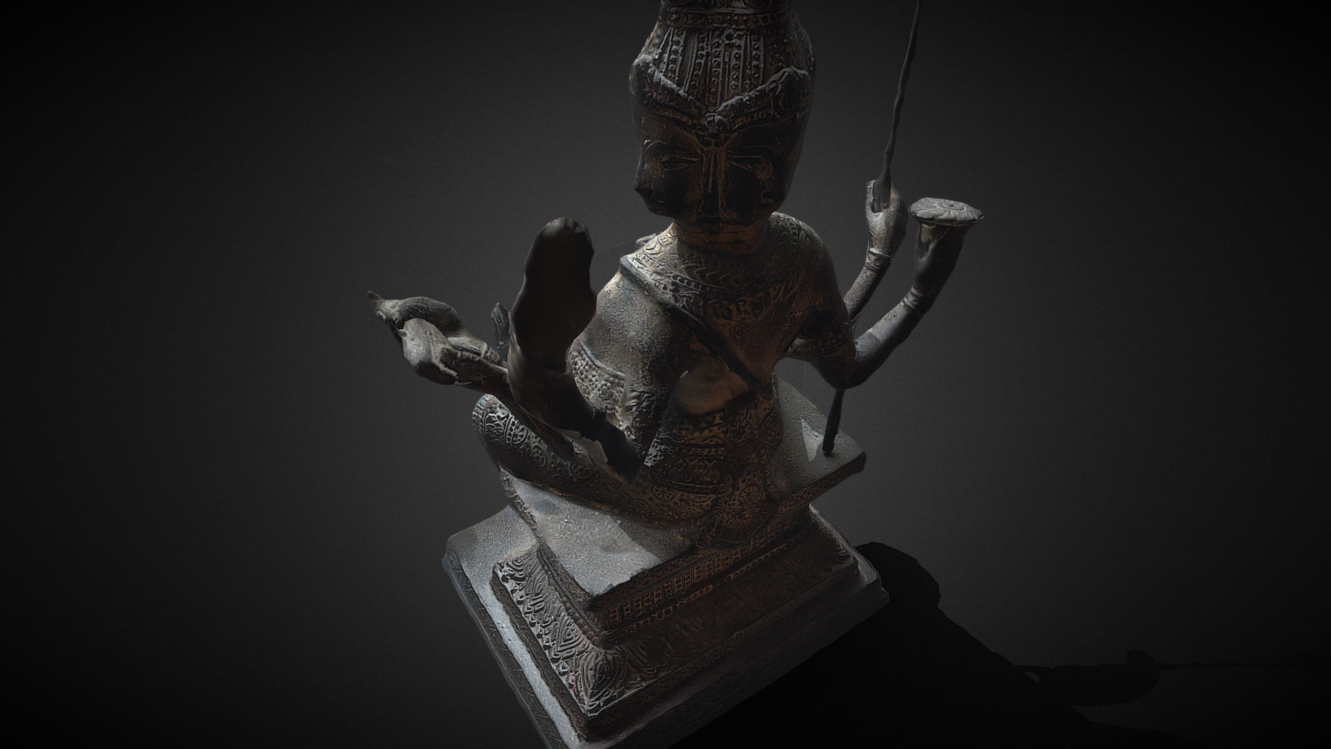 Brahma statue Low-poly 3D model_48