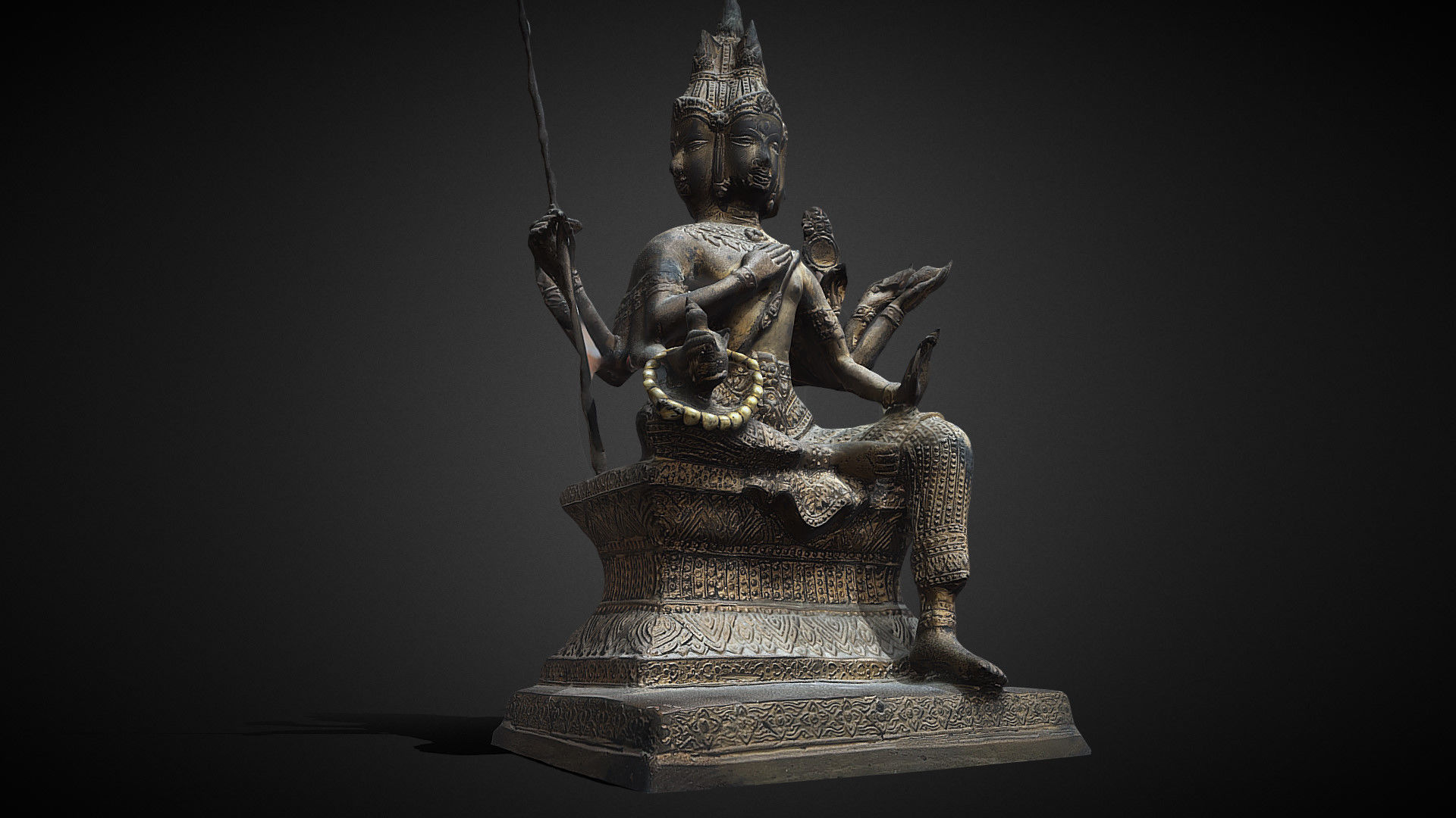 Brahma statue Low-poly 3D model_50