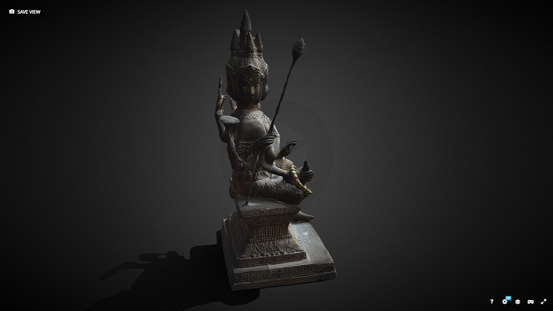 Brahma statue Low-poly 3D model_54