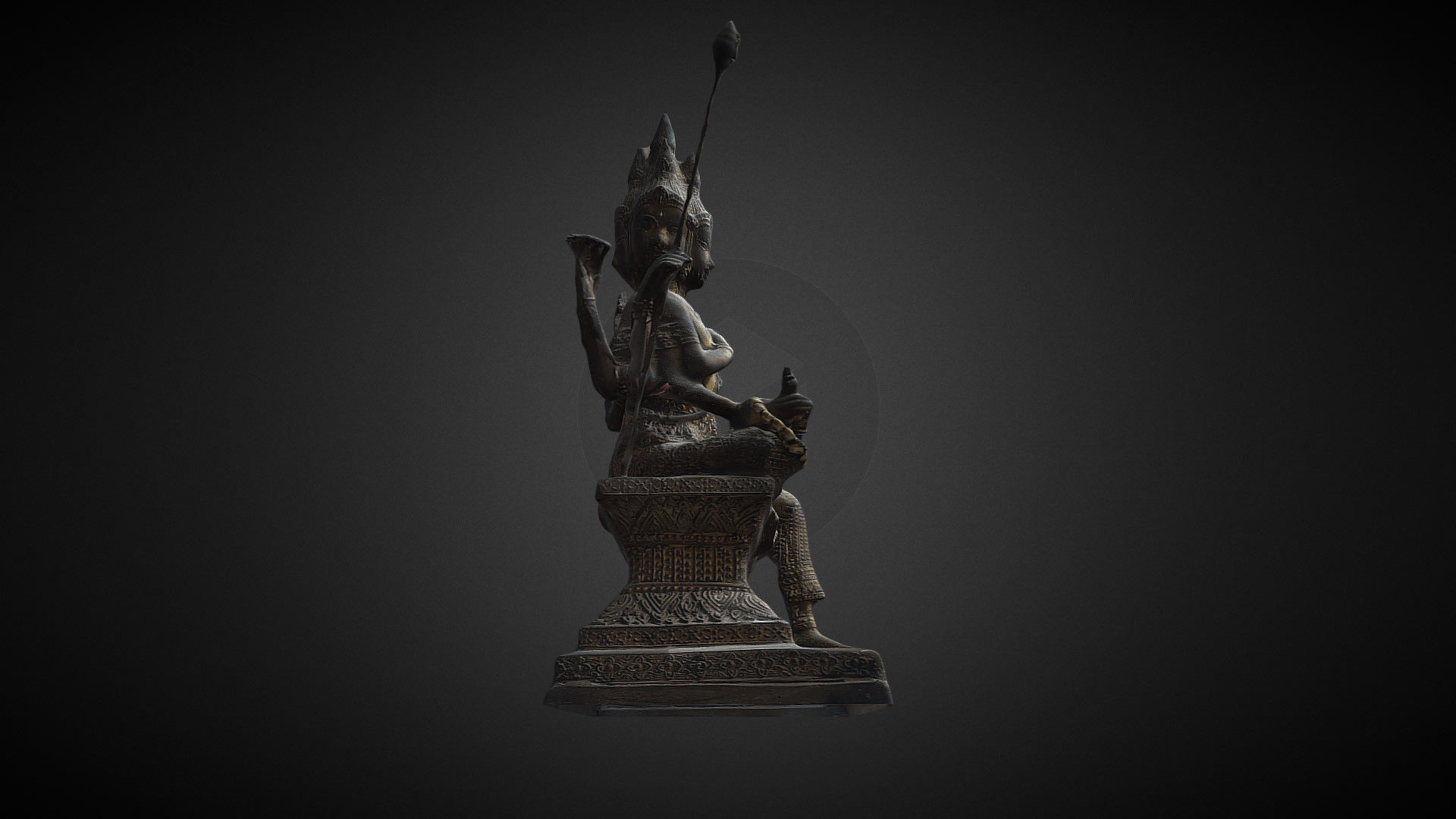 Brahma statue Low-poly 3D model_19