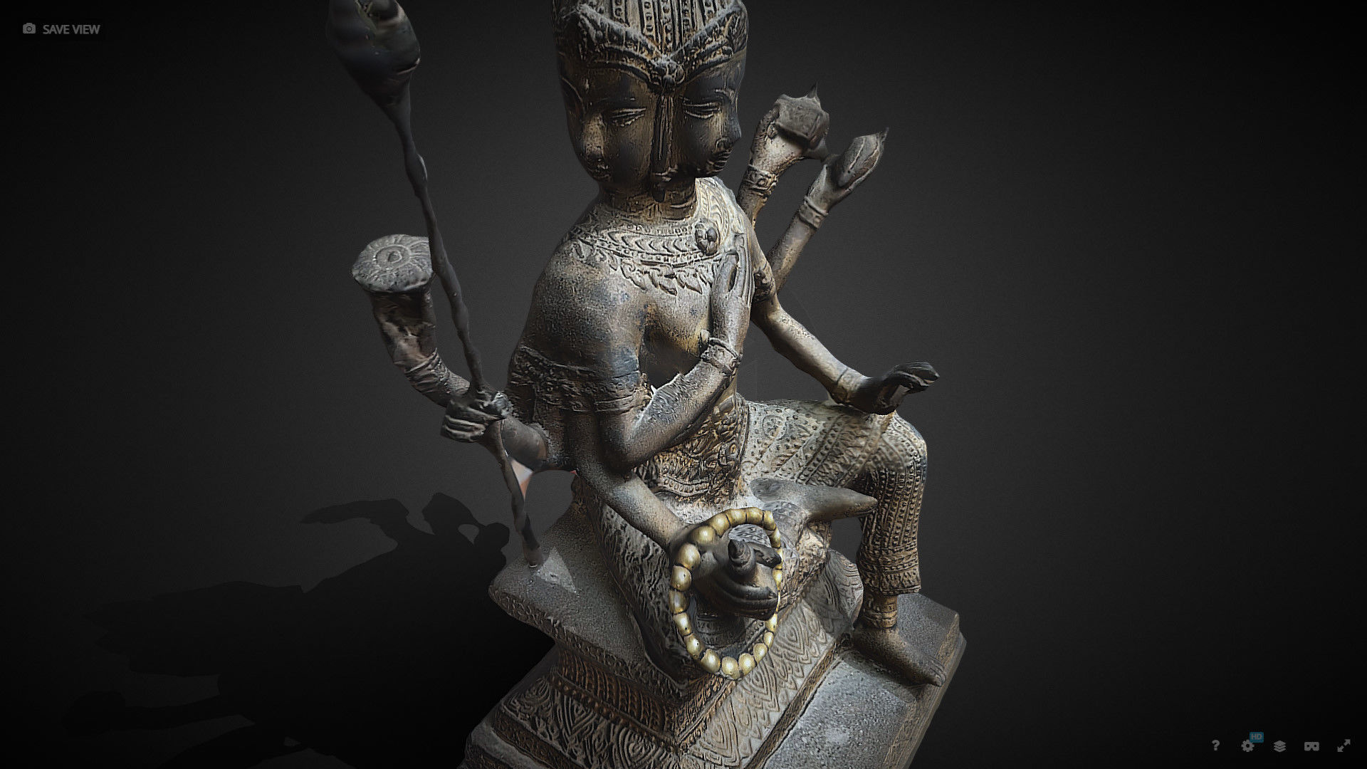 Brahma statue Low-poly 3D model_3