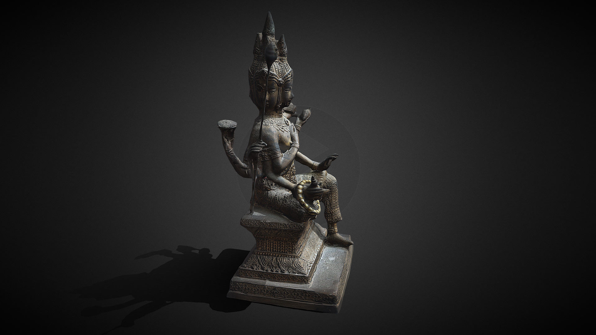 Brahma statue Low-poly 3D model_47