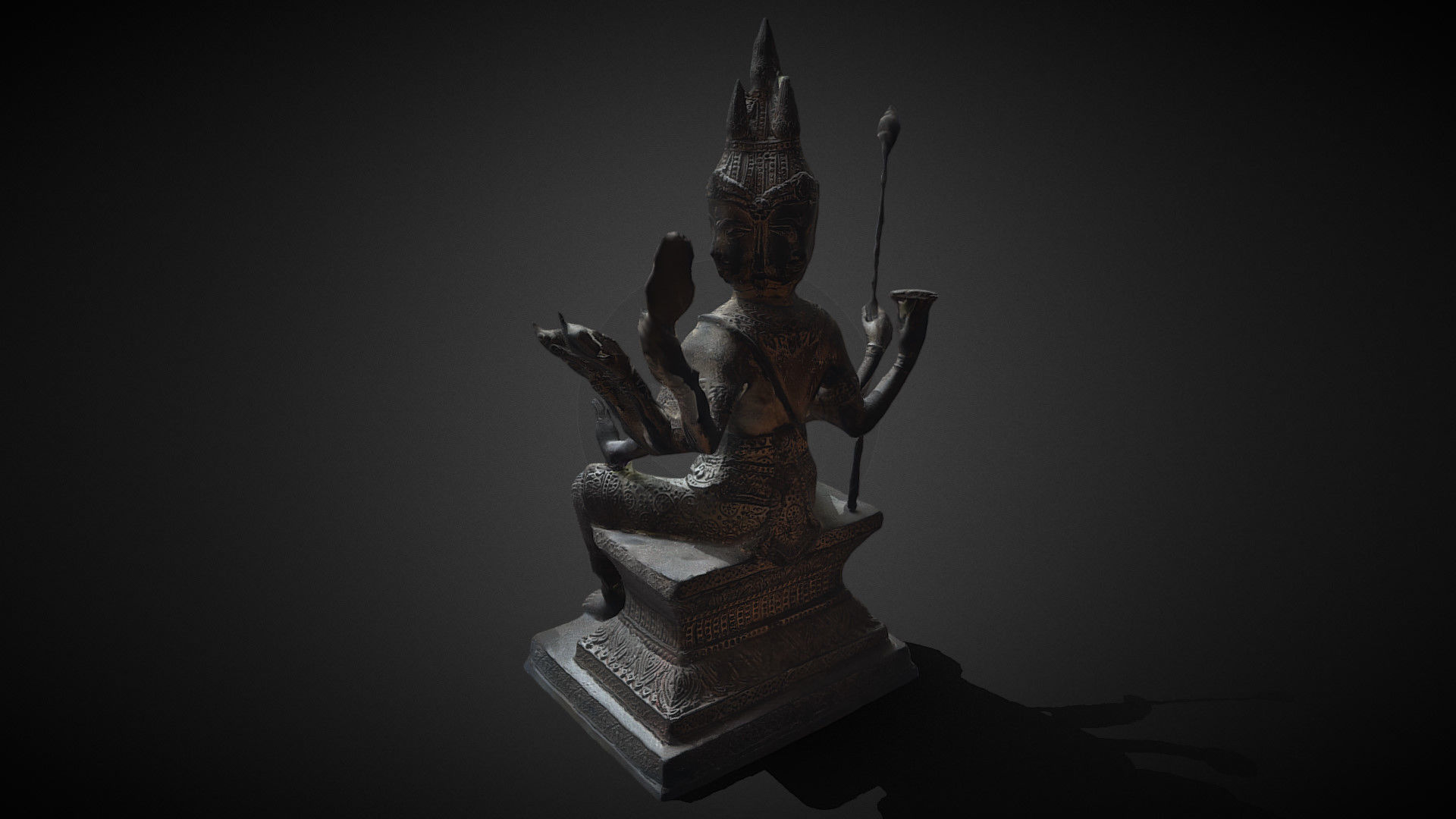 Brahma statue Low-poly 3D model_6