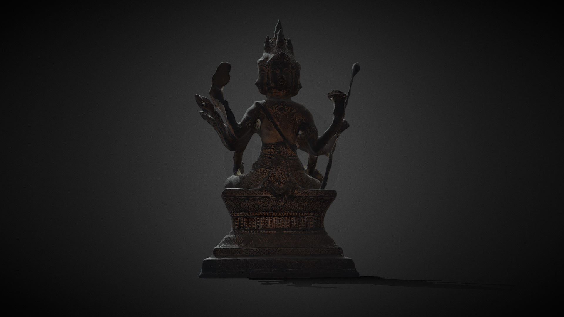 Brahma statue Low-poly 3D model_23