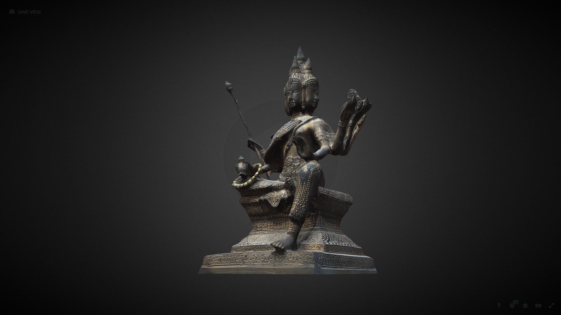 Brahma statue Low-poly 3D model_11