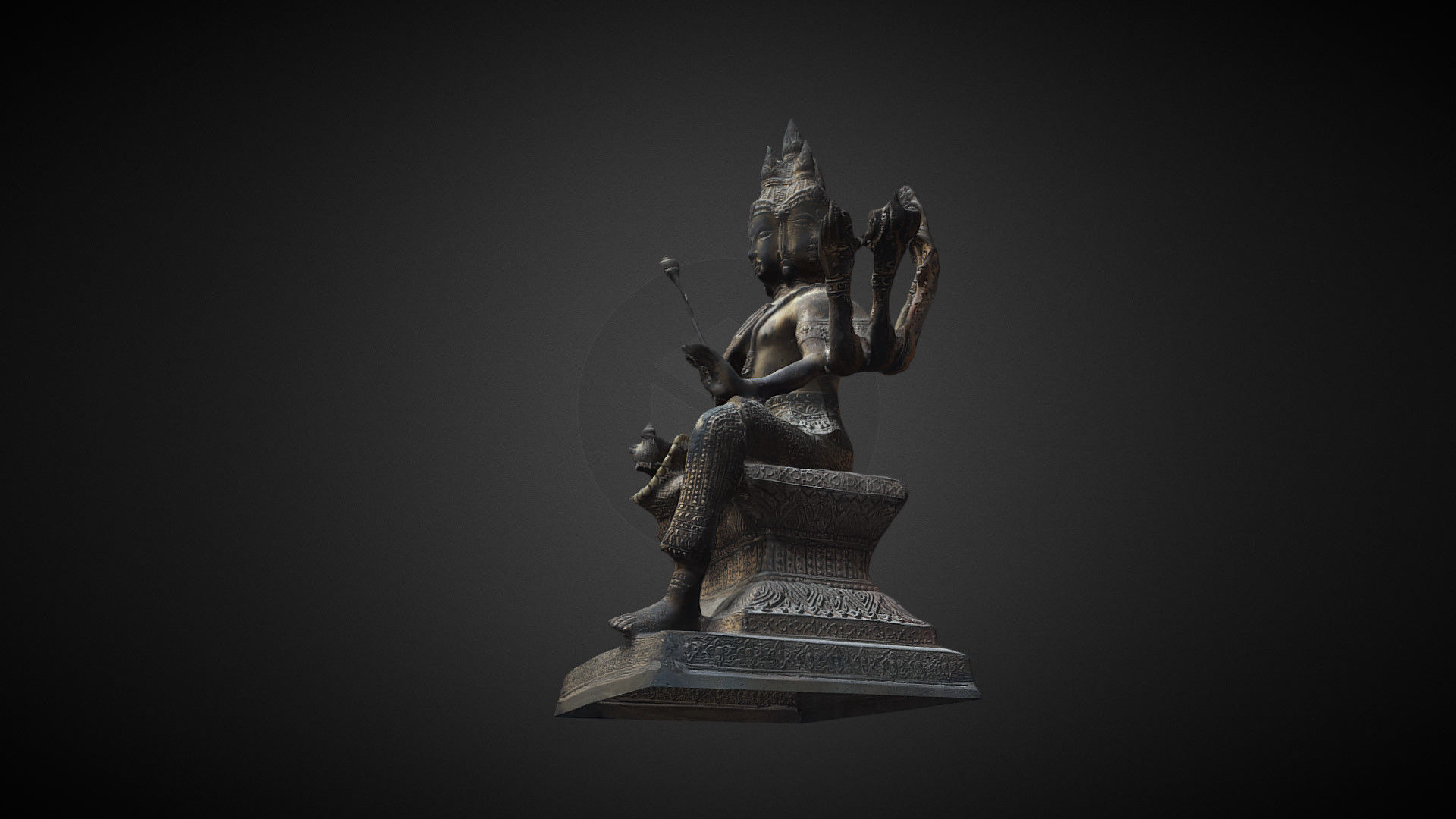 Brahma statue Low-poly 3D model_28