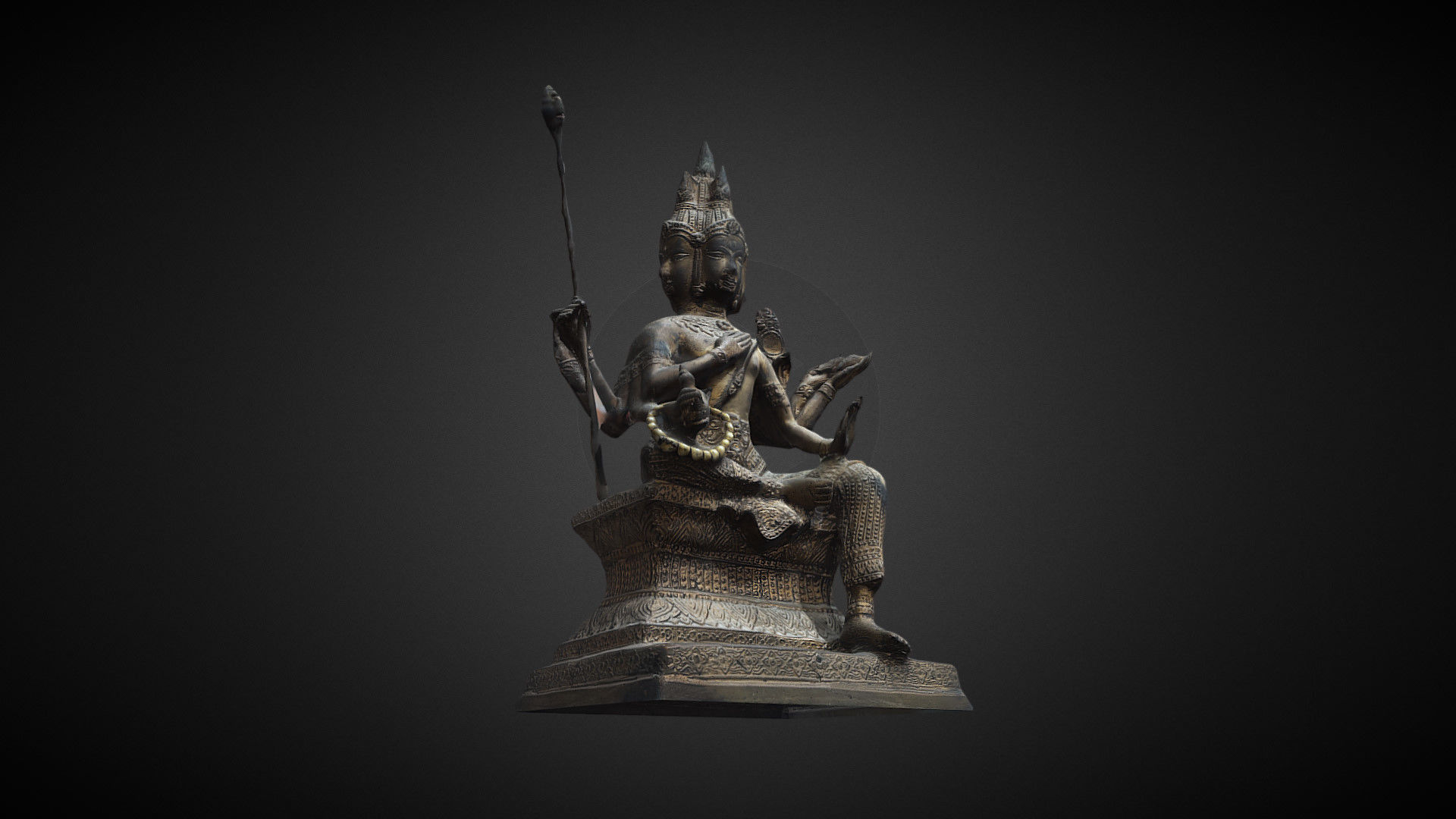 Brahma statue Low-poly 3D model_16