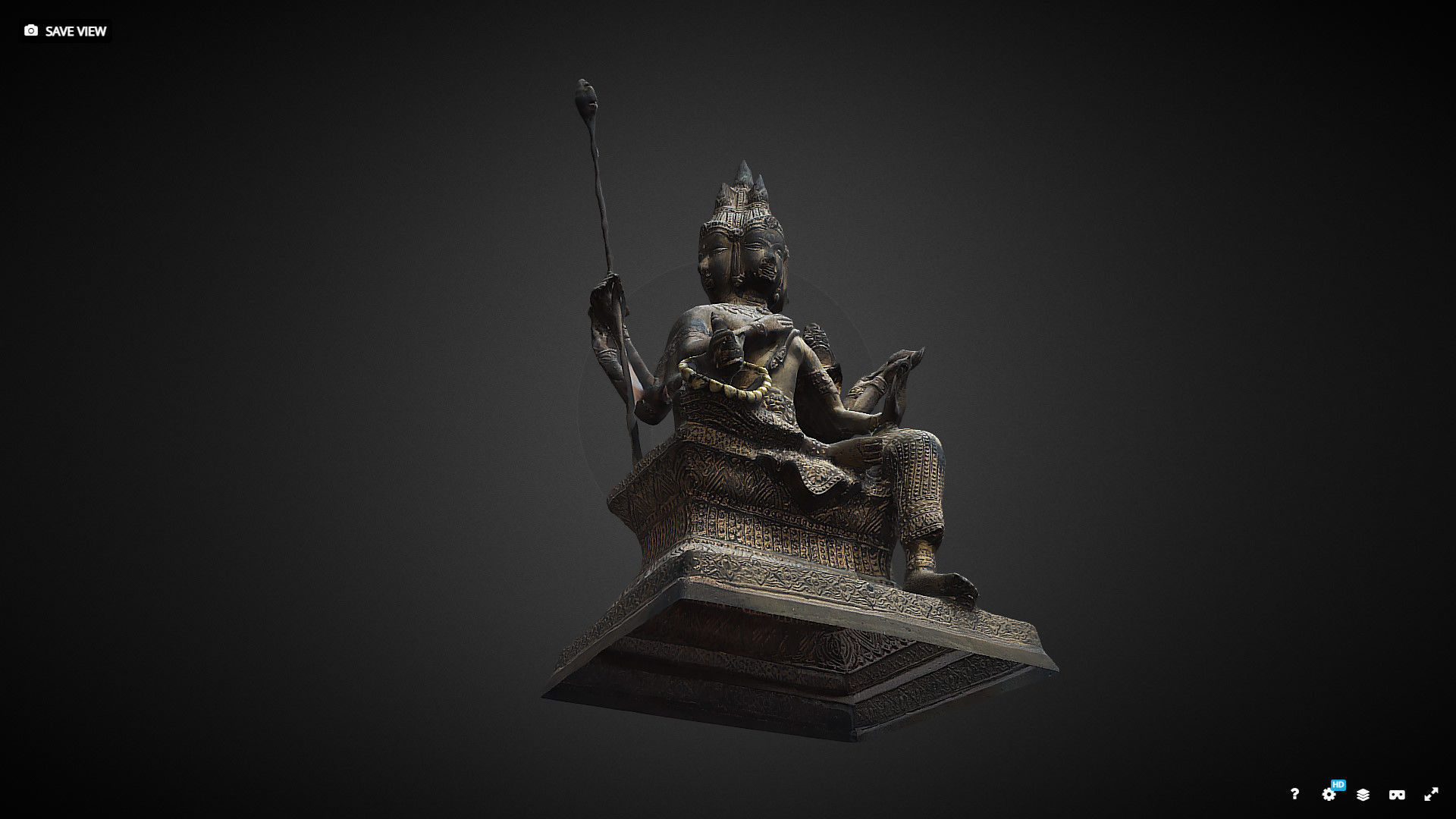 Brahma statue Low-poly 3D model_43