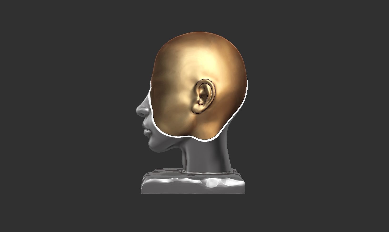 Abstract conceptual face sculpture 3D print model_11