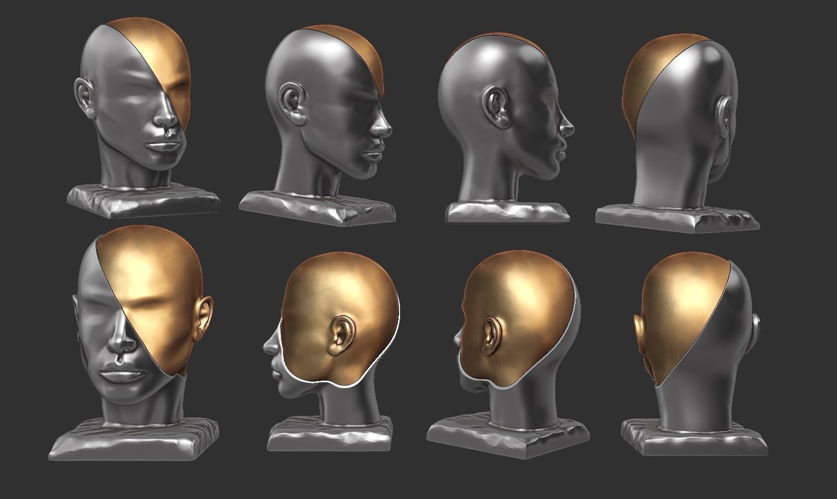 Abstract conceptual face sculpture 3D print model_15