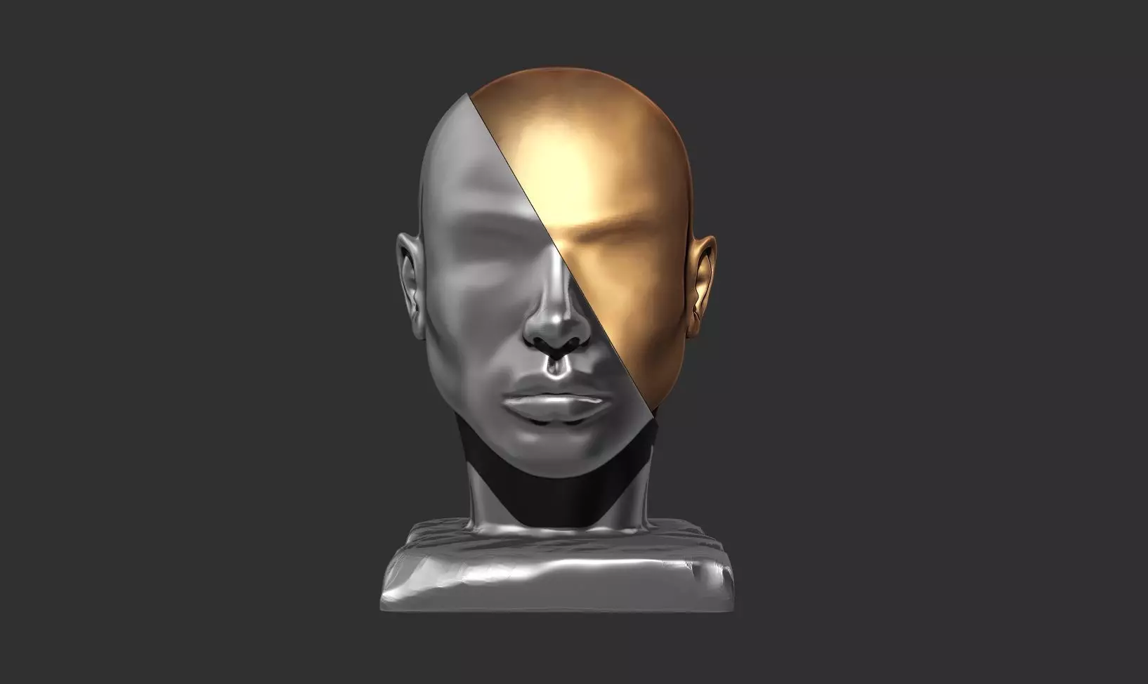 Abstract conceptual face sculpture 3D print model_0