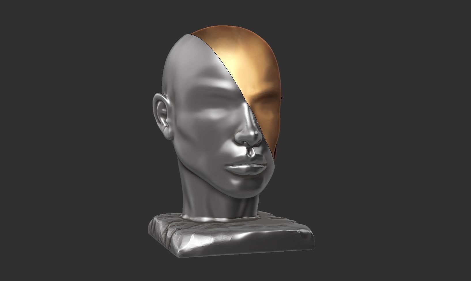 Abstract conceptual face sculpture 3D print model_1