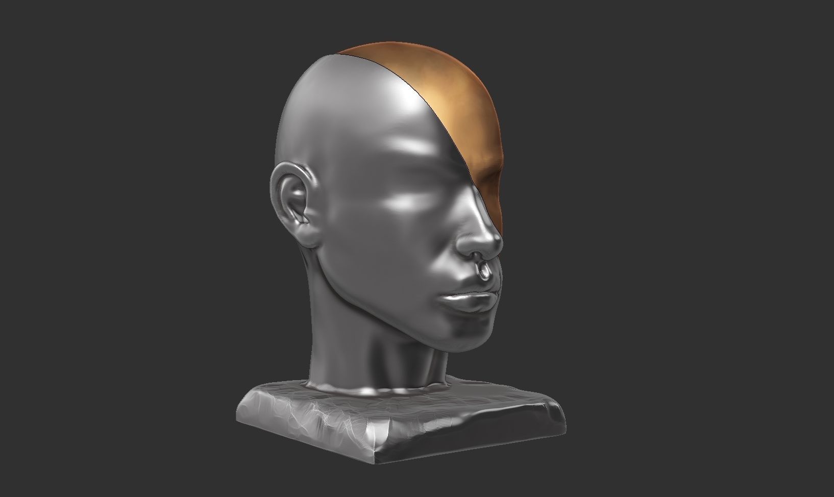 Abstract conceptual face sculpture 3D print model_2