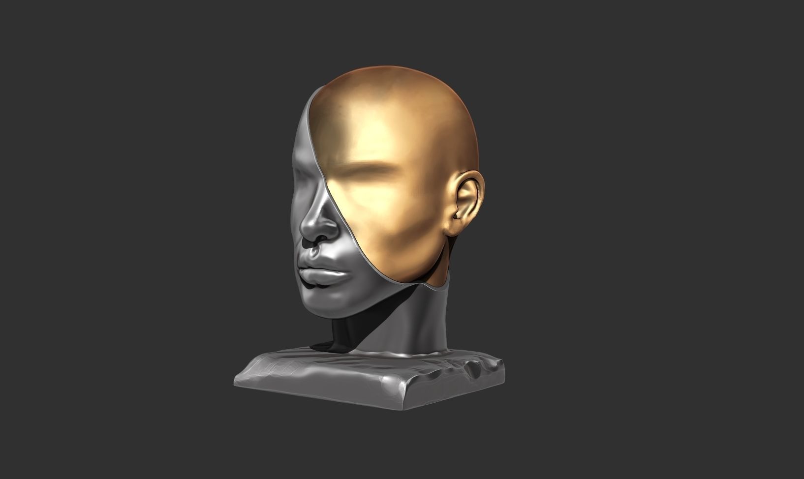Abstract conceptual face sculpture 3D print model_13