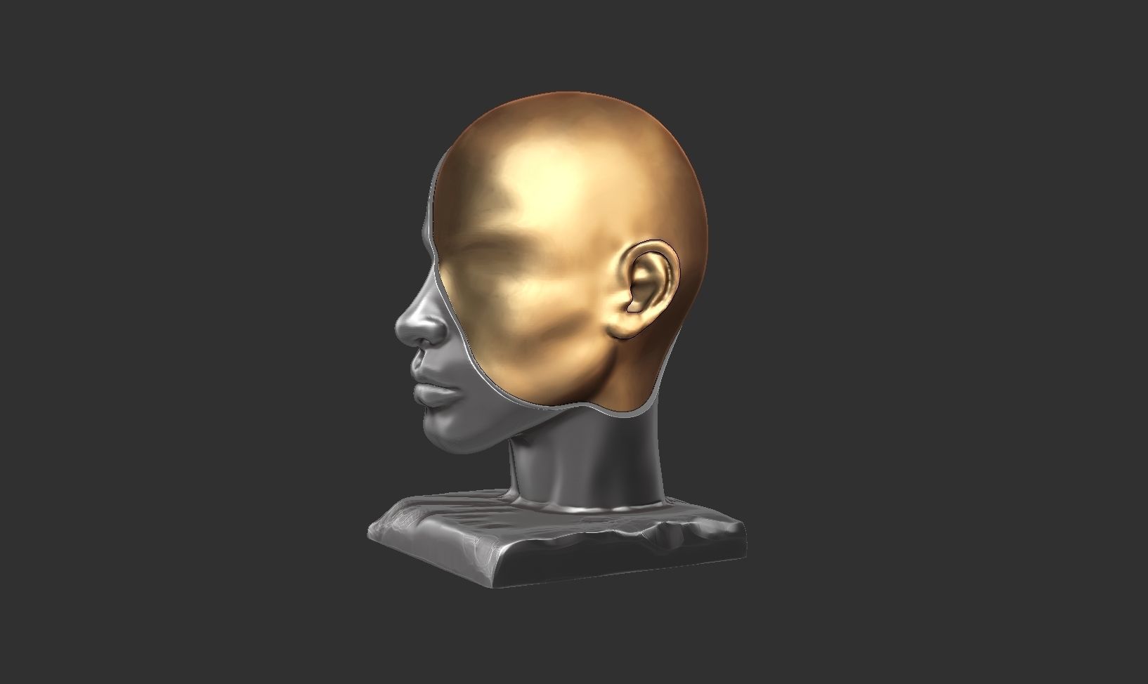 Abstract conceptual face sculpture 3D print model_12