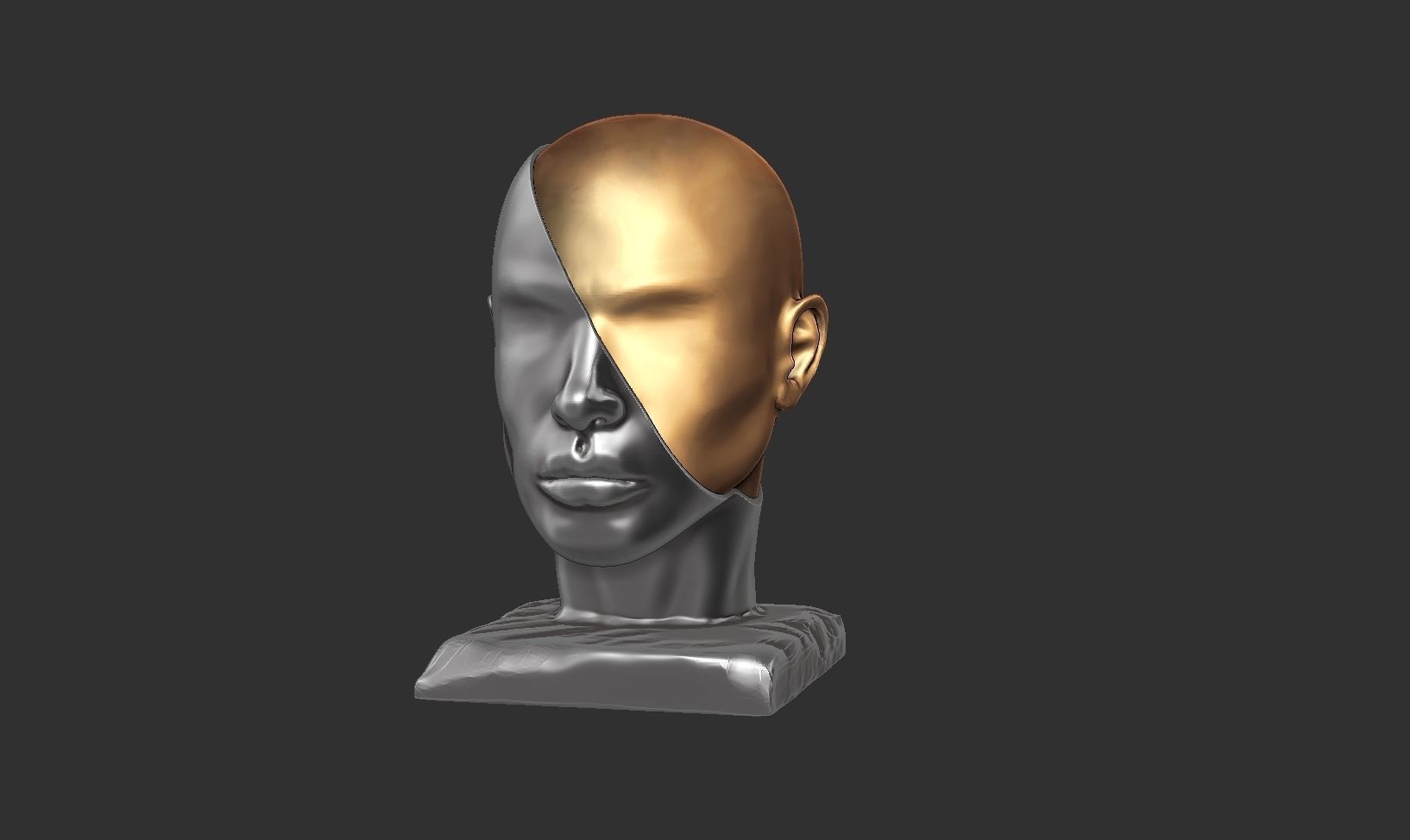 Abstract conceptual face sculpture 3D print model_14