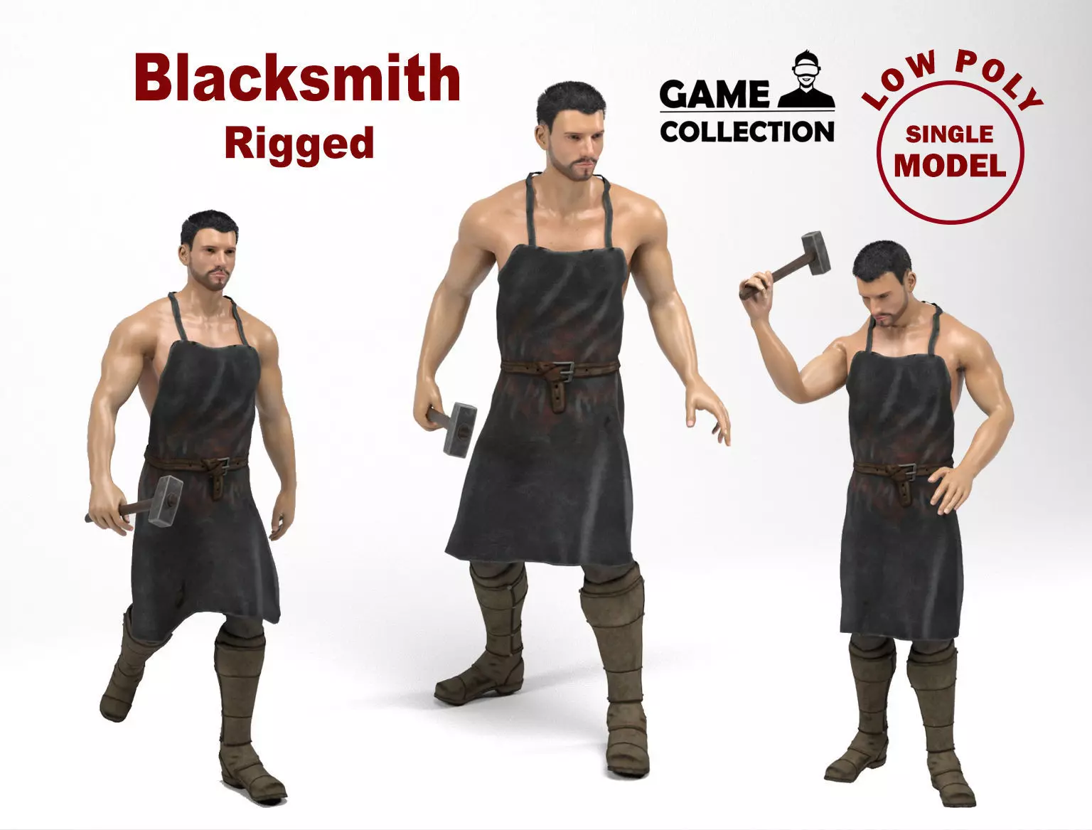 Blacksmith Low-poly 3D model
