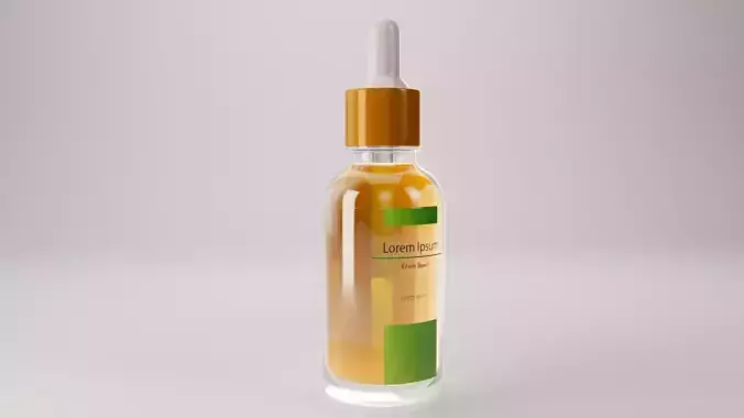 Ready Texture Cosmetic Oil Bottle and Box 3D Low Poly Low-poly 3D model