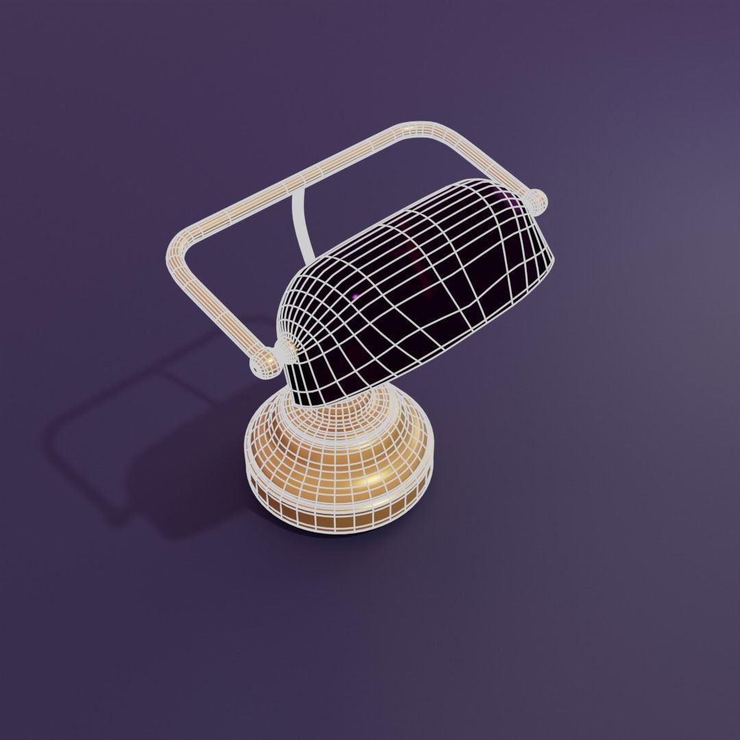 Vintage library table lamp 3D model_10