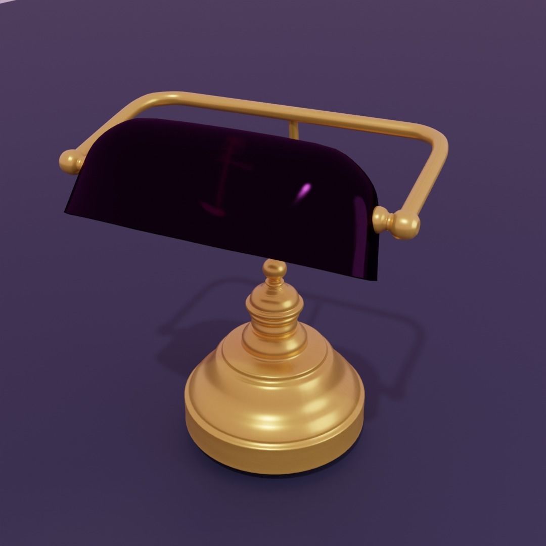 Vintage library table lamp 3D model_6