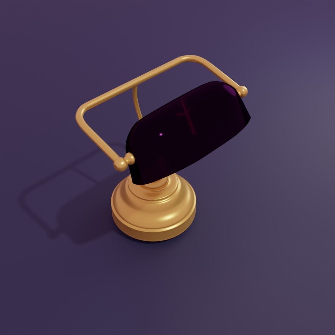 Vintage library table lamp 3D model_9