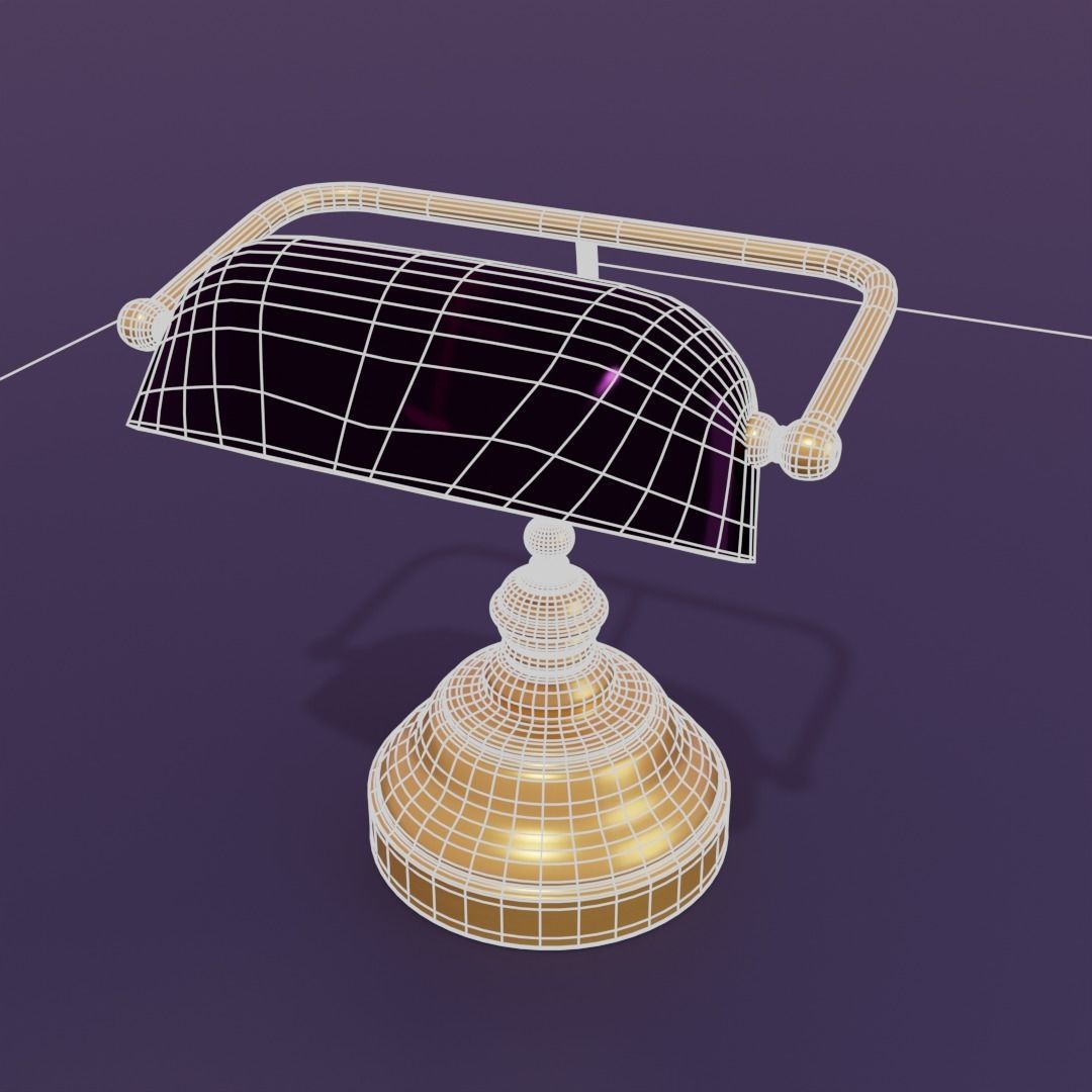 Vintage library table lamp 3D model_7