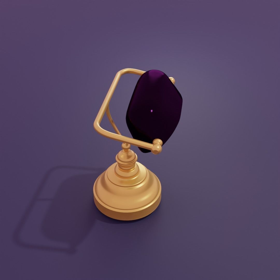 Vintage library table lamp 3D model_12