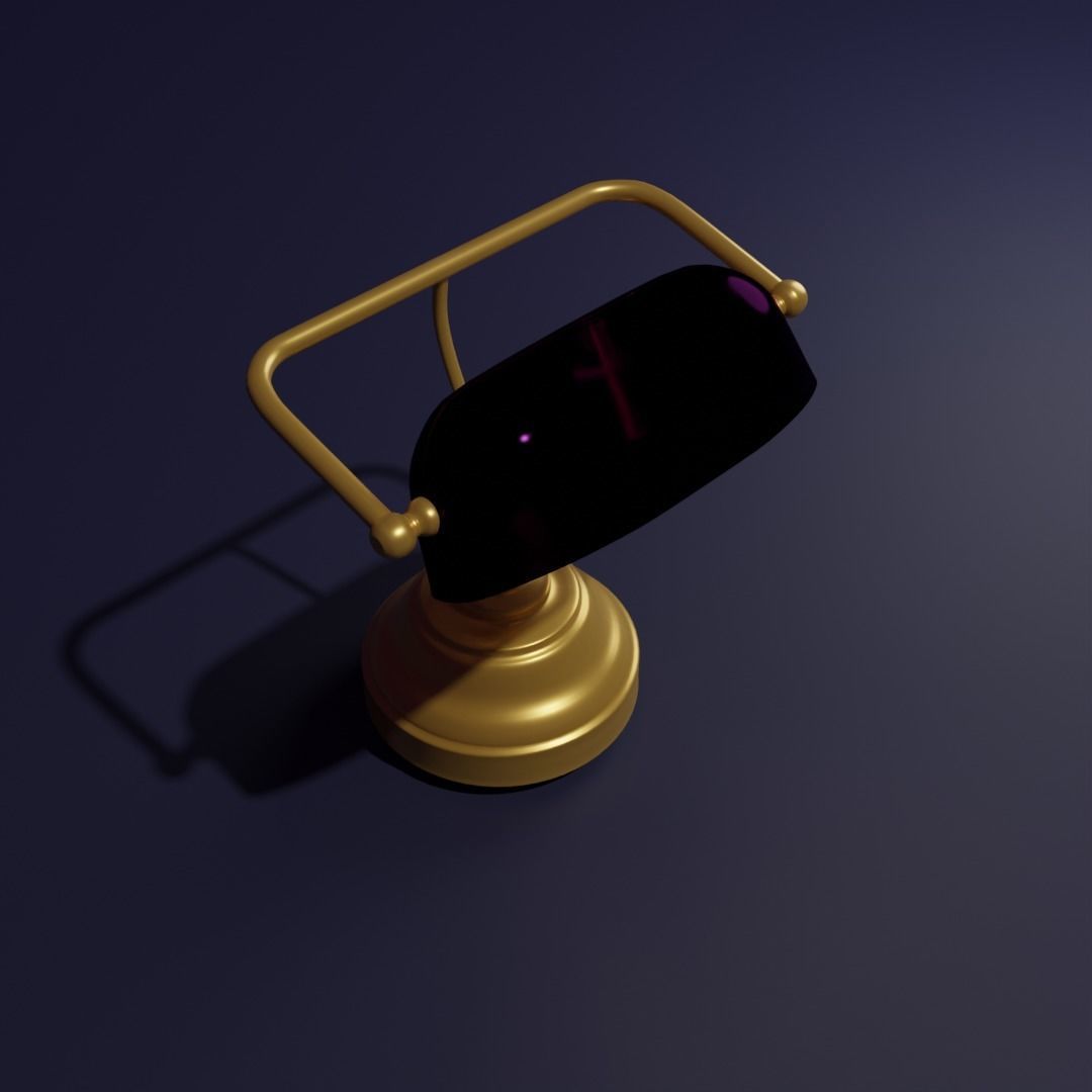 Vintage library table lamp 3D model_8
