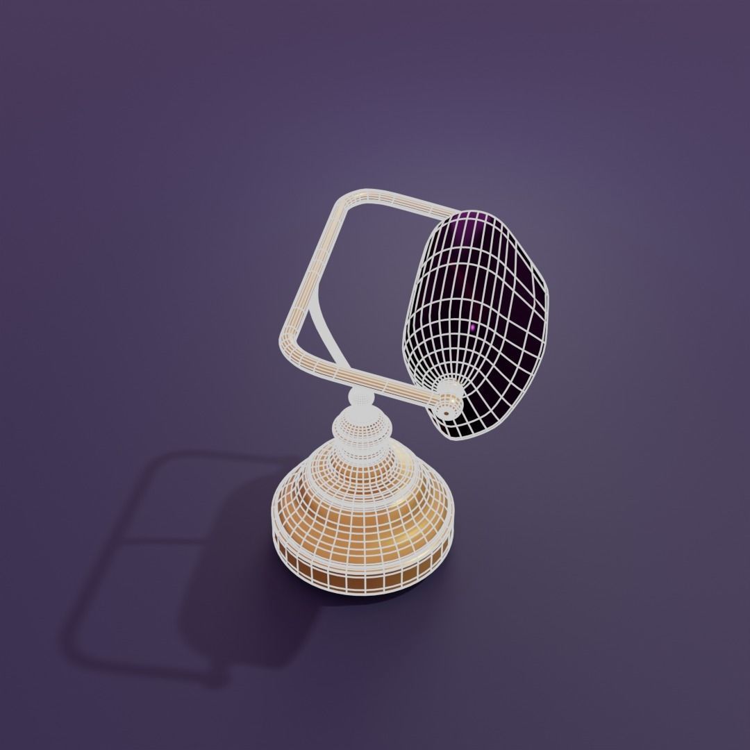 Vintage library table lamp 3D model_13