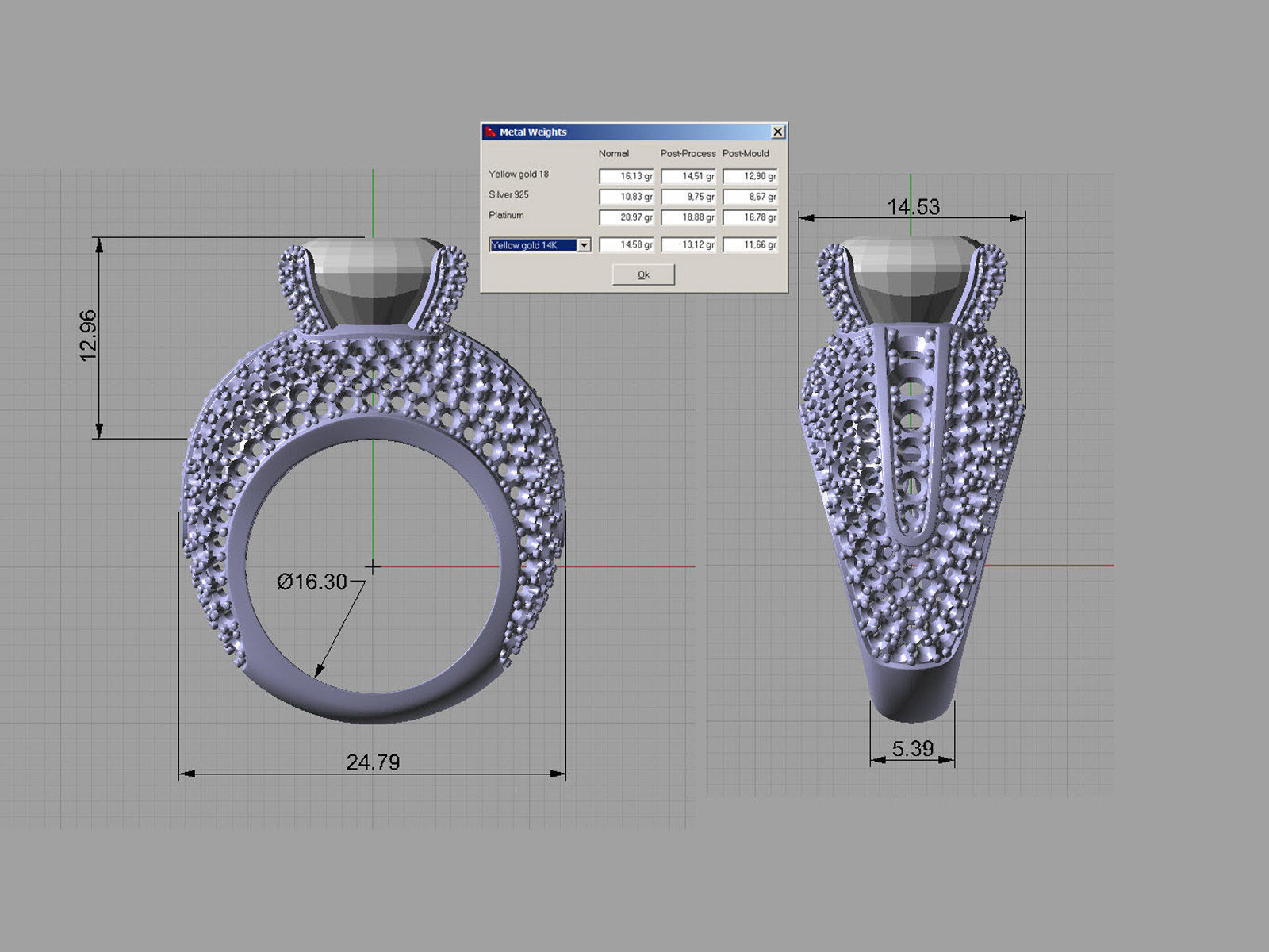 Gold Fashion Ring 3dm STL OBJ FBX with Diamonds and Gems 0081  3D print model_14