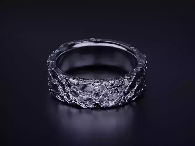 Lizard Scales Ring Band 3D print model