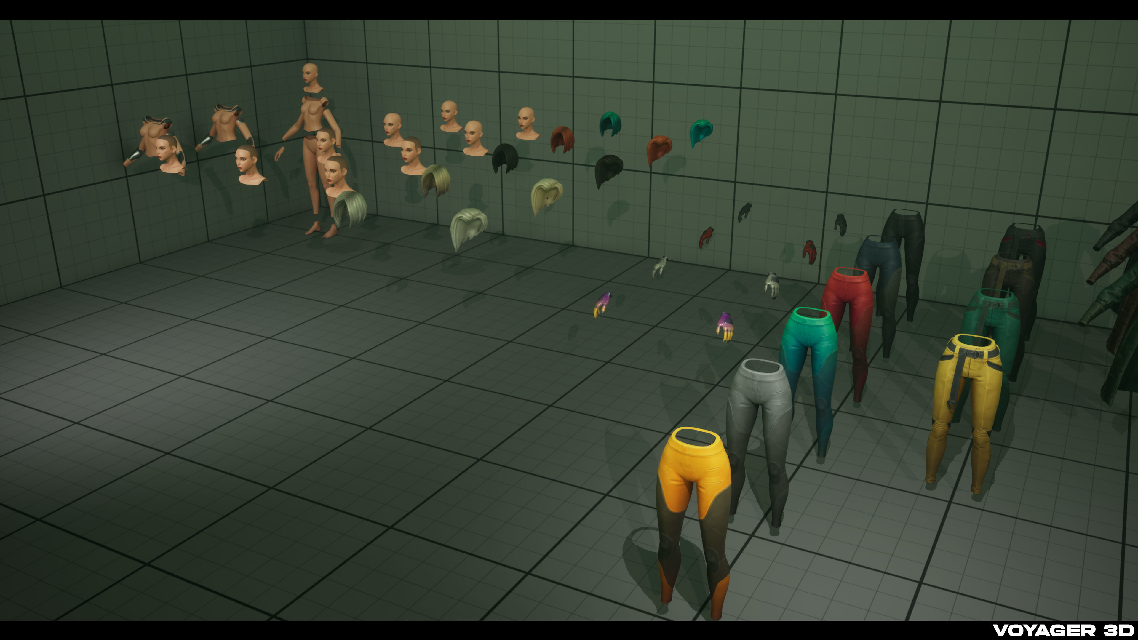 Stylized Cyberpunk Girl Low-poly 3D model_6