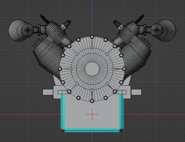 RAF 1 Air-cooled Engine 3D model_1