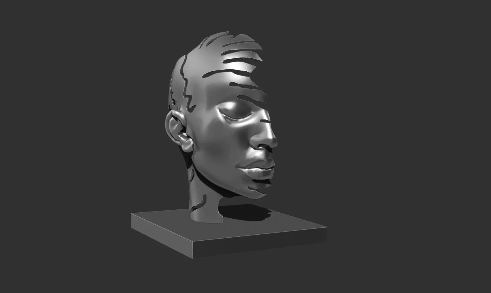 Abstract conceptual face sculpture 2 3D print model_0