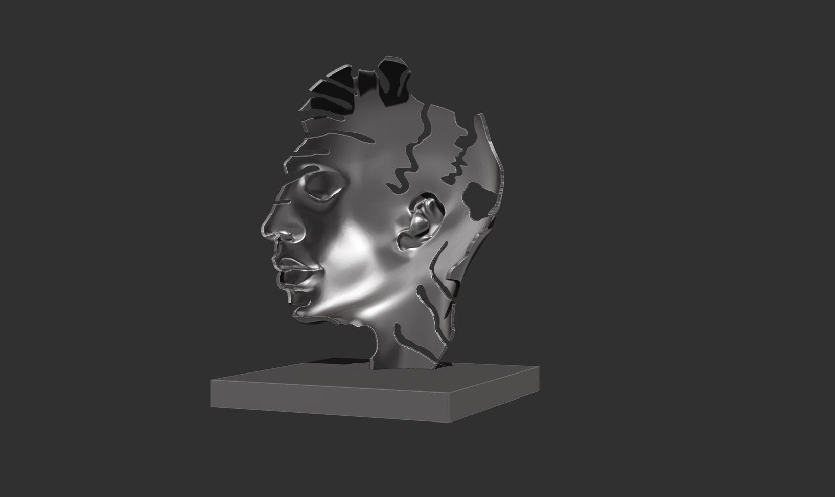 Abstract conceptual face sculpture 2 3D print model_7